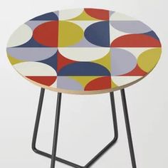 a table with an abstract design on it