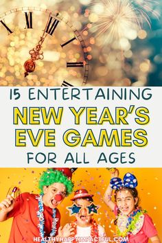 new year's eve games for all ages with fireworks in the background and text overlay that reads is entertaining new year's eve games for all ages