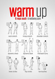 the instructions for how to warm up