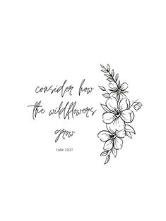 a black and white drawing of flowers on a white background with the words, conscious for the