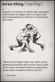 a poster with an image of two men wrestling in front of the caption that says,