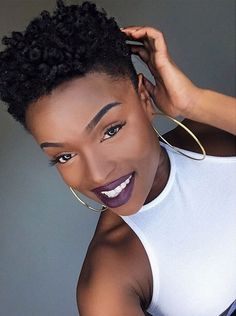 50 Short Hairstyles for Black Women | StayGlam Female Low Cut Hairstyles, Low Cut Hairstyles, Short Natural Haircuts, Cut Hairstyles, Short Curly Haircuts, Athletic Hairstyles, Black Hairstyles