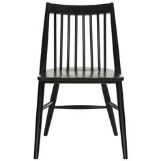 a black wooden chair against a white background