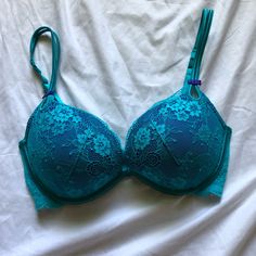 Victoria’s Secret Blue Bra, Padded. In Brand New Condition. Size 32d. Fits 34c And 30e. Beautiful Lace And Adorable Bow Details On The Adjustable Straps. Victoria's Secret Stretch Blue Bra, Victoria's Secret Blue Push-up Bra, Blue Fitted Push-up Bra, Fitted Blue Push-up Bra, Blue Padded Cup Bra By Victoria's Secret, Victoria's Secret Blue Bra With Padded Cups, Victoria's Secret Padded Blue Bra, Victoria's Secret Blue Padded Bra, Victoria's Secret Blue Partially Lined Bra