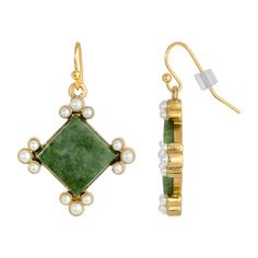 Gemstone Green Aventurine Drop Earrings 1928 Jewelry, Vintage Inspired Jewelry, Jewelry Companies, Online Earrings, Green Aventurine, Pearl Drop Earrings, Pearl Drop, Cute Jewelry, Faux Pearl