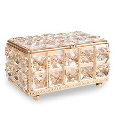 PRICES MAY VARY. ✨Product Info -Dimensions(LxWxH): 5.9" x 3.9" x 3.0" , small but beautifully made ,Packing included: 1 x Crystal Jewelry Box (Jewelry are not included) ✨Exquisite Crystal Jewelry Box - This jewelry box make of sparkling crystals woven into gold metal frame. The crystal cover lid is easy to open and close, and keeps your favorite jewelry dust-free ✨Visible Storage & Display -The small crystal jewelry box is perfect for organize jewelry, trinket, rings, earring, trinkets,stones an Neiman Marcus Jewelry, Organize Jewelry, Crystal Jewelry Box, Dresser Bedroom, Jewelry Trinket, Jewellery Box Making, Storage Display, Rings Vintage, Vintage Jewelry Box