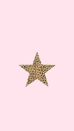 a leopard print star on a pink background