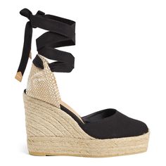 PRICES MAY VARY. Espadrille with wedge made of canvas Woven heel counter design Ankle strap closure Round Toe Vulcanised sole made of natural jute and rubber Castaner Espadrilles, Espadrilles Black, Espadrille Sneakers, Wedge Espadrilles, Women's Espadrilles, Black Espadrilles, Espadrille Sandals, Canvas Designs, Black 7