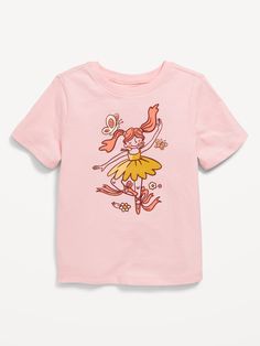 crew neck short sleeves graphic at front relaxed fit hits below waistmachine wash according to the care instruction label Toddler Girl Tees, Old Navy Toddler Girl, Clothes Art, Kid Clothes, Girls Graphic Tee, Old Navy Shorts, Pink Kids, Girls Tees, Girl Sweatshirts