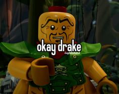 there is a lego character with an angry face on it's head and words that say okay brake