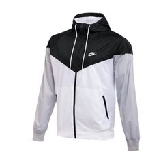 New With Tags Luxury Nike Long Sleeve Sport Coat, Nike Windrunner, Mens Hooded, Nike White, White Nikes, Men's Nike, Nike Jacket, Nike Men, White Black