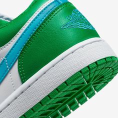 Brand: Air Jordan Model: WMNS Air Jordan 1 Low Nickname: 'Lucky Green'Colorway: Lucky Green / Aquatone - White SKU: DC0774-304Release Date: 04/11/2023 Air Jordan 1 Low Women, Jordan 1 Low Women, Wmns Air Jordan 1, Jordan Sneaker, Jordan Model, Womens Air Jordans, Lucky Green, Wings Logo, Jordans Women