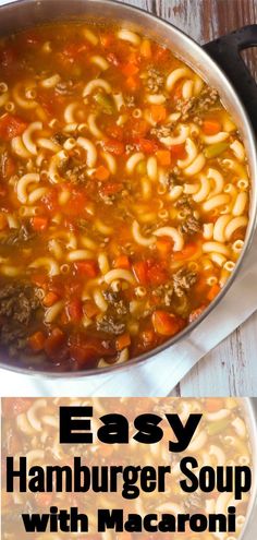 an easy hamburger soup with macaroni and cheese