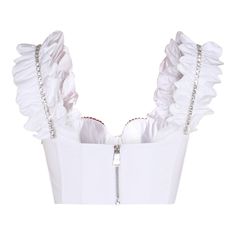 White cotton Pox top from Area featuring ruffles, cropped, crystals decorations and bustier style.Size Type: RTW US WOMGender: WOMENMaterial: 100%COTTONColor: WHITEMade in: ImportedProduct ID: 2301T45177WHITE*Import tax/duty will be calculated at checkout (If applicable) Crystals Decorations, White Cotton Top, Crystal Decor, Sneaker Wedge, Cotton Top, White Shop, Bridal Shoes, Beautiful Shoes, Manolo Blahnik