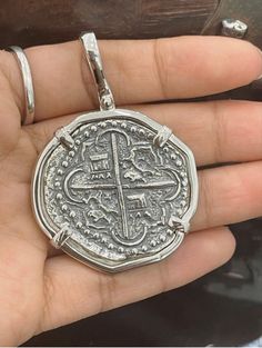 Atocha Shipwreck Treasure Mel fisher silver coin pendant made with atocha silver bars Shipwreck, Silver Coin, Silver Bars, Coin Pendant, Silver Coins, 14kt Gold, Jewelry Necklace Pendant, Pendant Necklaces, Coin