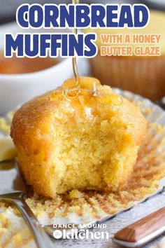 cornbread muffins with a honey butter glaze