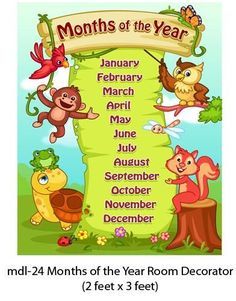 months of the year poster with animals