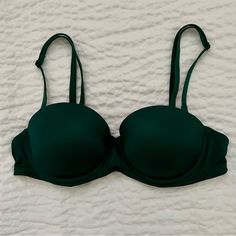 Structured, Underwire Cups Giving You A Nice Lift Nwot Never Worn Just Tried On Soft Push Up Padding Fully Adjustable And Removable Straps - Wear Classic, Crossback Or Strapless Hook-And-Eye Back Closure No-Slip Silicone Grip Strip At Top & Bottom Edge Imported: Recycled Nylon/Spandex Selling In Dark Green, Model Pics Just For Fit Reference Model Pics, Fit Reference, Push Up Pads, Model Pictures, Push Up Bra, Women's Intimates, Push Up, Victoria Secret Pink, Dark Green