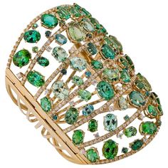 Olympus Art Certified, Ottoman Style, Diamond, Green Tourmaline Bracelet Yellow Gold 18 K, Diamond 4.69 Carat H VS, Green Tourmaline 74.57 Carat Green Tourmaline Jewelry, Dress Reference, Expensive Jewelry Luxury, Jewelry Design Drawing, Jewellery Indian, Jewelry Brands, Antique Bracelets, Girl Accessories, Mosaic Artwork