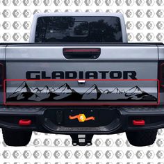 a truck with the word gladiator painted on it's tailgates