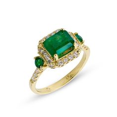 18K Yellow Gold Dorothy Emerald Diamond Ring Herend Figurines, Lalique Crystal, Leather Photo Albums, Emerald Diamond Ring, Gold Monogram, Silver Frames, Shell Bracelet, Silver Pin, Hinged Bangle