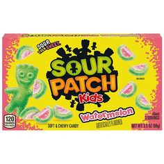 sour patch kid's watermelon gummy candies are in the box