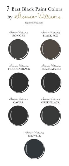 the seven best black paint colors by sheryln - williams, and their names