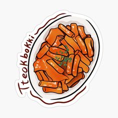 a plate full of cooked carrots with the words look back on it sticker