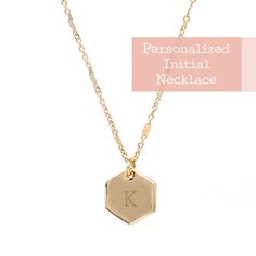 "❤️Holiday Sale 2021 ❤️ ▪️All Items, Get 20% OFF ▪️Over $65, Get 30% OFF ▪️Free Shipping Over $35 (USA domestic) [Personalized Initial Hexagon Short Necklace] : Simple & modern necklace with a customized initial charm. We engrave monogram as you requested on the metal charm. It simple and modern, but stylish. Bauble Sky modern necklace is a Must-have Item for your Special Day and Everyday! With it, You will look more charming and attractive. ♥Chain Length - 16\" + 3\" (EXT) - 18\" + 3\" (EXT Minimalist Gold Jewelry For Personal Use, Hexagon Jewelry With Adjustable Chain For Gifts, Nickel Free Gold Hexagon Jewelry, Gold Octagon Necklace For Gift, Hexagon Necklace, Lightning Bolt Earrings, Modern Necklace, Stacked Necklaces, Monogram Jewelry