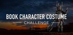 a book character costume with the words, book character costume challenge on it's left side