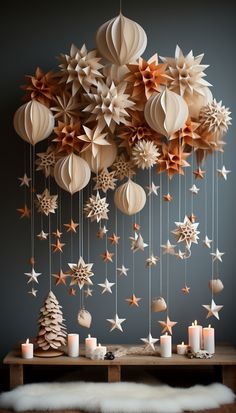 deco noel papier Origami Backdrop, Noel Diy, Xmas Deco, Paper Stars, Paper Christmas