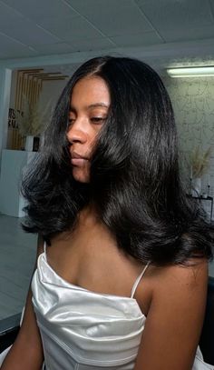 Straightened Hair, Pressed Natural Hair, Silk Press Natural Hair, Luscious Hair, Curly Hair Styles Easy, Hair Appointment, 90s Hairstyles, Hair Color For Women