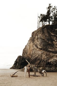 Dreamy boho west coast gay elopement at Hug Point State Park in the gorgeous state of Oregon.