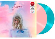 a blue and pink colored vinyl album with the word love on it's cover