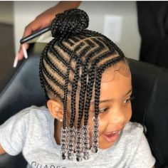 Easy Cornrows, Girls Braided Hairstyles Kids, Kids Cornrow Hairstyles, Toddler Braids