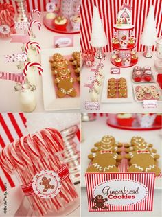 gingerbread themed party with candy and cookies