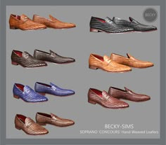 six different types of men's dress shoes