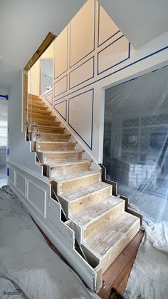 an unfinished staircase in a house under construction