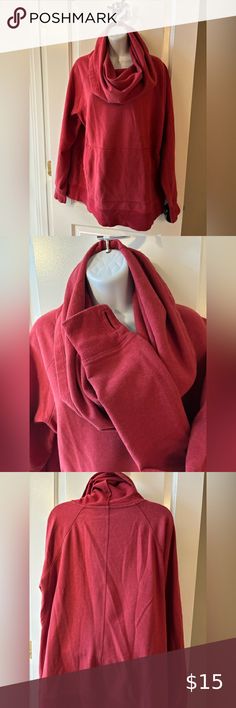 LLBean Cowl Neck Sweatshirt Women’s XL Red