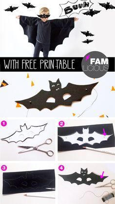 the instructions for how to make a bat costume