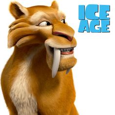 an ice age character with his mouth open