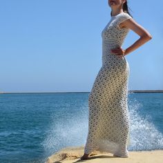 Crochet Beach Dress Pattern, Wedding Dress Crochet, Dress Pattern Crochet, Dress Crochet Pattern, Crochet Summer Hats, Crochet Beach Dress, Crochet Wedding, Crochet Dresses, Summer Beach Dress