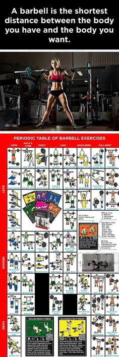 a poster with an image of a woman doing different things in the gym, including dumbbell exercises