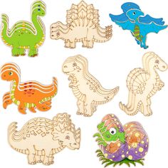 PRICES MAY VARY. Interesting design: you will get 24 pieces dinosaur wooden cutouts in 8 different dinosaur designs, 3 pieces for each design, including pterosaur, tyrannosaurus, a dinosaur just come out of its shell and etc.; Sufficient quantity and various styles can meet your craft needs and you can enjoy the wood painting fun with your friends and family Reliable material: these dinosaur shaped unfinished wood pieces are made of quality plywood, each piece measures about 2 mm thick, which ar Paint Crafts For Kids, Paint Crafts, Dinosaur Crafts, Dinosaur Theme Party, Party Deco, Navidad Diy, Wooden Cutouts, Dinosaur Design, Craft Art