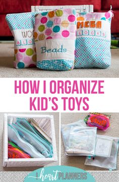 how i organize kids'toys with the title overlay