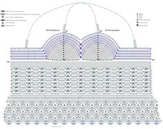 the diagram shows how to make a crochet basket