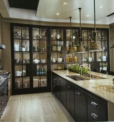 a kitchen filled with lots of counter top space