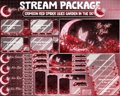 the crimson red spider lies garden in the sky stream package is displayed on a pink background