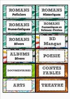 four different types of labels with the words romans, romans, and other languages