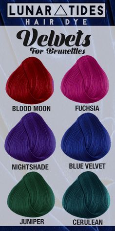 Lunar Tides Hair Dye, Hair Dye Color Chart, Hair Color Swatches, Colored Curly Hair, Fresh Hair